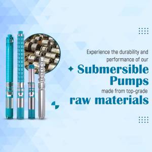 Image of submersible pumps with a close-up of internal components, highlighting durability and quality.