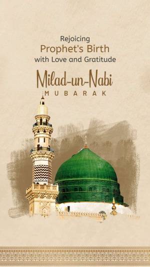 Milad-un-Nabi Mubarak image with mosque illustration