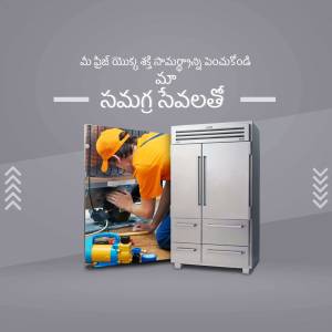 Technician repairing a refrigerator