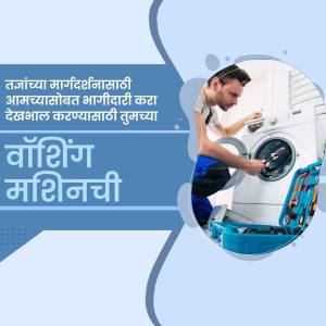 A man repairing a washing machine with tools nearby.