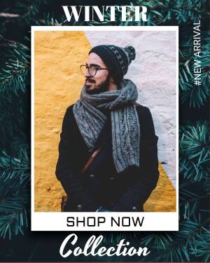 Man wearing winter clothes and accessories