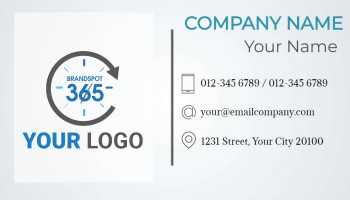 Business card design with BrandSpot 365 logo and contact information