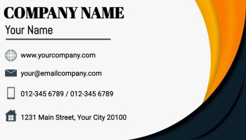 Clean and professional business card with company and contact information.