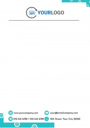 Letterhead with company logo and contact information