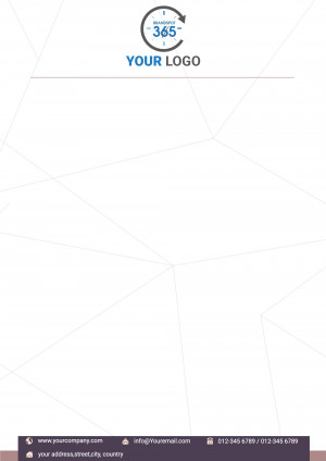 Brand365 letterhead with logo and contact information