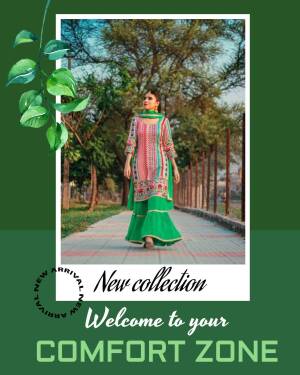 Woman wearing a pink and green salwar suit walking in a park