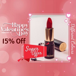 Red lipstick with Valentine's Day promotion