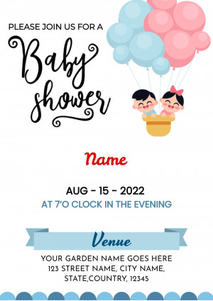 Baby Shower Invitation Graphic For LinkedIn