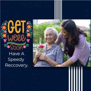 A get well soon card featuring a granddaughter with her grandmother.