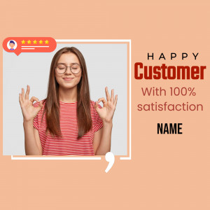 Woman meditating with a customer satisfaction quote