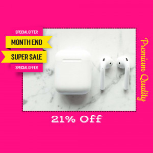 AirPods Month End Super Sale Social Media Post For X