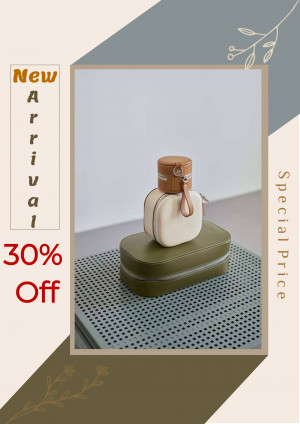 Elegant perfume bottles with a new arrival and discount promotion.