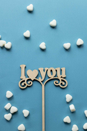 I Love You Wooden Sign With Marshmallows Creative Design For Twitter