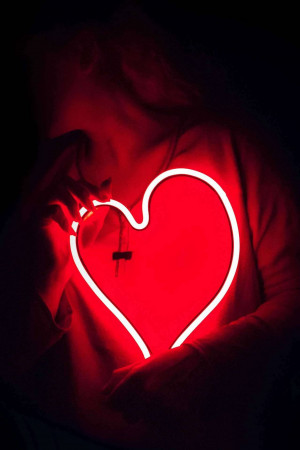 Neon Heart Embrace Image For Telegram
