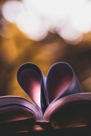 Book Pages Forming A Heart Shape Poster For Pinterest