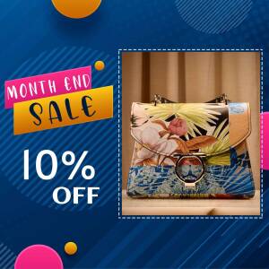 Floral print handbag on sale with 10% off
