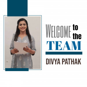 A welcome graphic featuring Divya Pathak