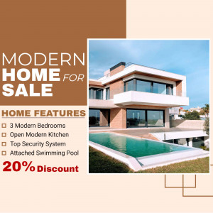 Modern home with a swimming pool and 20% discount offer