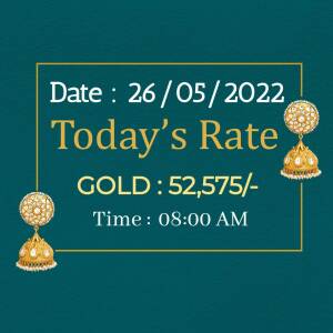 Image displaying today's gold rate with gold jewelry