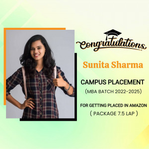 Image of Sunita Sharma celebrating her campus placement at Amazon