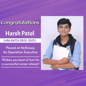 Image of Harsh Patel celebrating his placement at McKinsey as an Operation Executive.