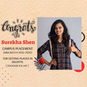 Image of Surekha Shen celebrating her campus placement at Deloitte.