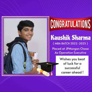 Image of Kaushik Sharma celebrating his placement at JPMorgan Chase