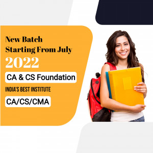 Image of a student promoting CA & CS Foundation classes starting in July 2022