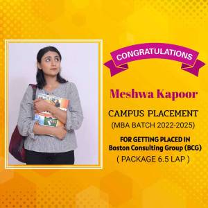 Image of Meshwa Kapoor celebrating her campus placement at Boston Consulting Group