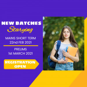Image advertising new exam preparation batches with a student.