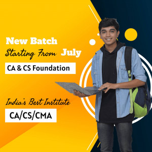 Student with backpack promoting CA & CS Foundation classes starting in July