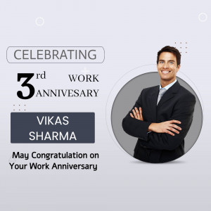 Image celebrating Vikas Sharma's 3rd work anniversary