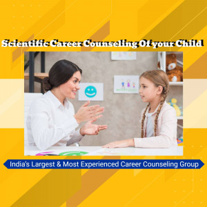 A counselor speaking with a young girl during a career counseling session.