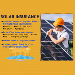 Solar panel installer with insurance coverage details