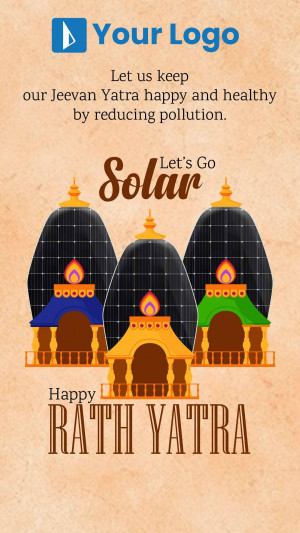 Rath Yatra celebration with a solar energy theme