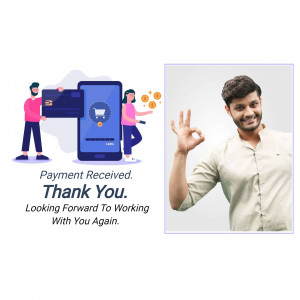 Illustration of successful online payment with a man giving an okay gesture.