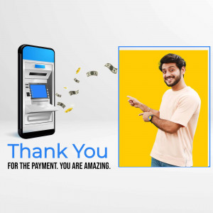 A man pointing at money coming out of an ATM displayed on a smartphone screen.