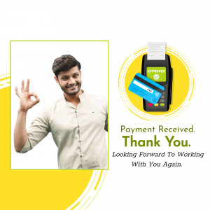 Man giving an okay gesture with a payment received receipt and card reader.