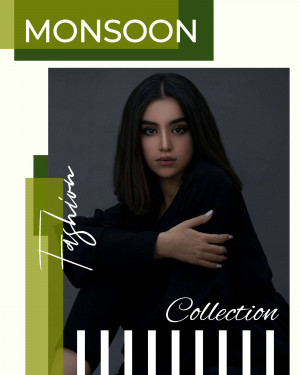 Woman modeling monsoon fashion collection