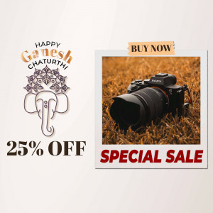 Ganesh Chaturthi Camera Sale Promotional Banner For Facebook