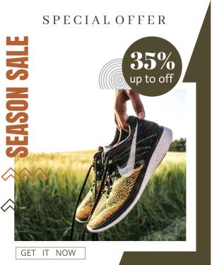Running shoes on sale with a 35% discount offer