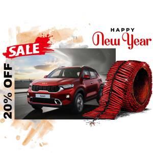 Kia Seltos car with New Year sale promotion