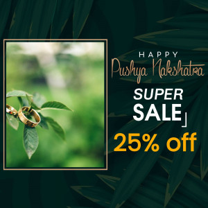 Wedding rings with a Pushya Nakshatra sale announcement