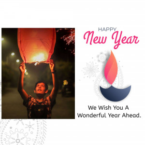 Person releasing a sky lantern with New Year wishes