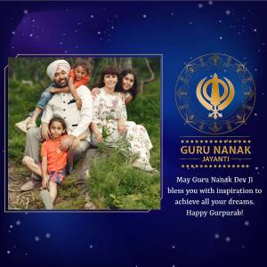 Guru Nanak Jayanti Family Blessing Poster For Instagram