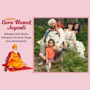 Happy Guru Nanak Jayanti Family Celebration Poster For LinkedIn