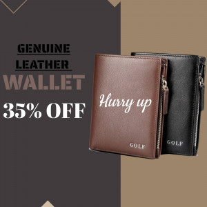 Genuine Leather Wallet Sale Social Media Post For X