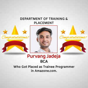 Image of Purvang Jadeja celebrating placement at Amazon