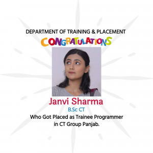 Image of Janvi Sharma, a student who got placed at CT Group Punjab.