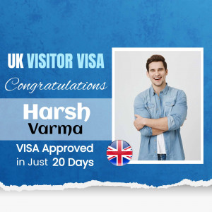 UK Visitor Visa Approved For Harsh Varma Flyer For Facebook